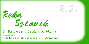 reka szlavik business card